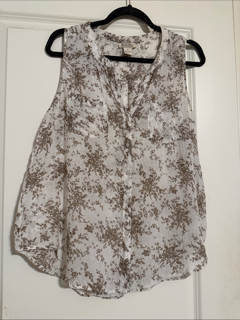 Retro Print Boho Sleeveless Lucky Brand Blouse